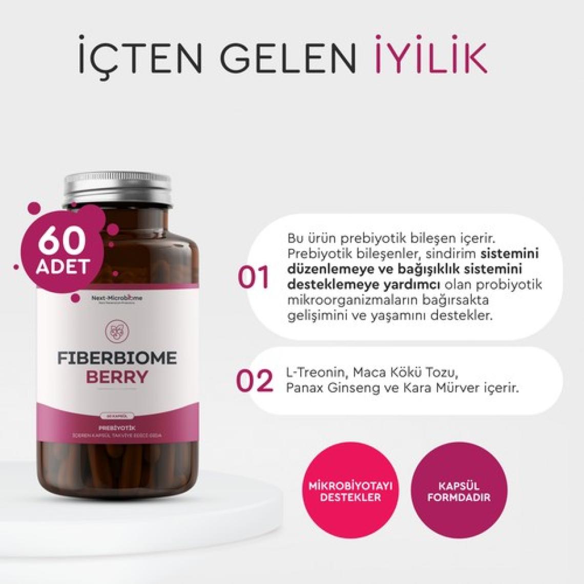Next-Microbiome Fiberbiome Berry Prebiyotik İçeren Takviye Edici Gıda