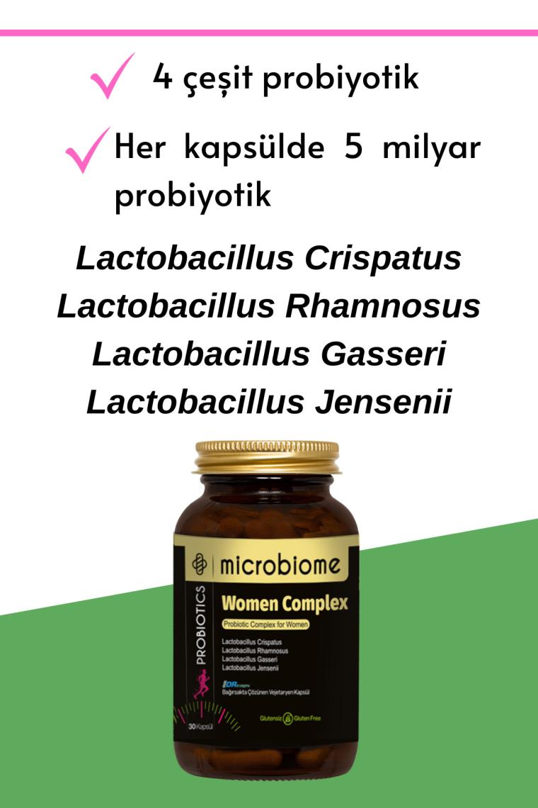 Microbiome Probiotic Complex For Women 30 Kapsül 3 Adet | Kadınlara Özel Probiyotik