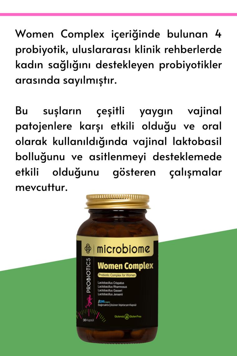 Microbiome Probiotic Complex For Women 30 Kapsül 3 Adet | Kadınlara Özel Probiyotik