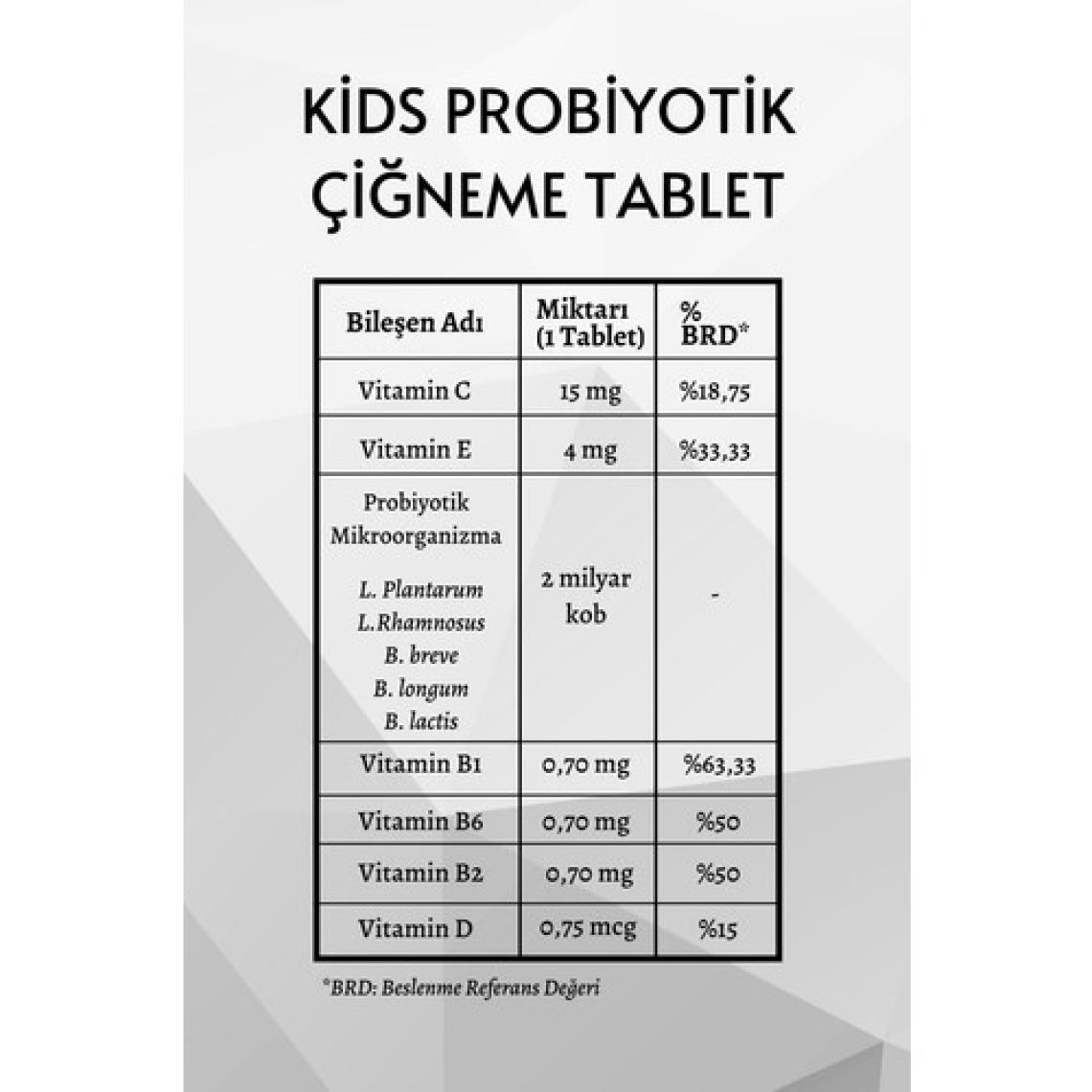 Microbiome Kids Probiyotik ve Vitamin 30 Çiğneme Tableti