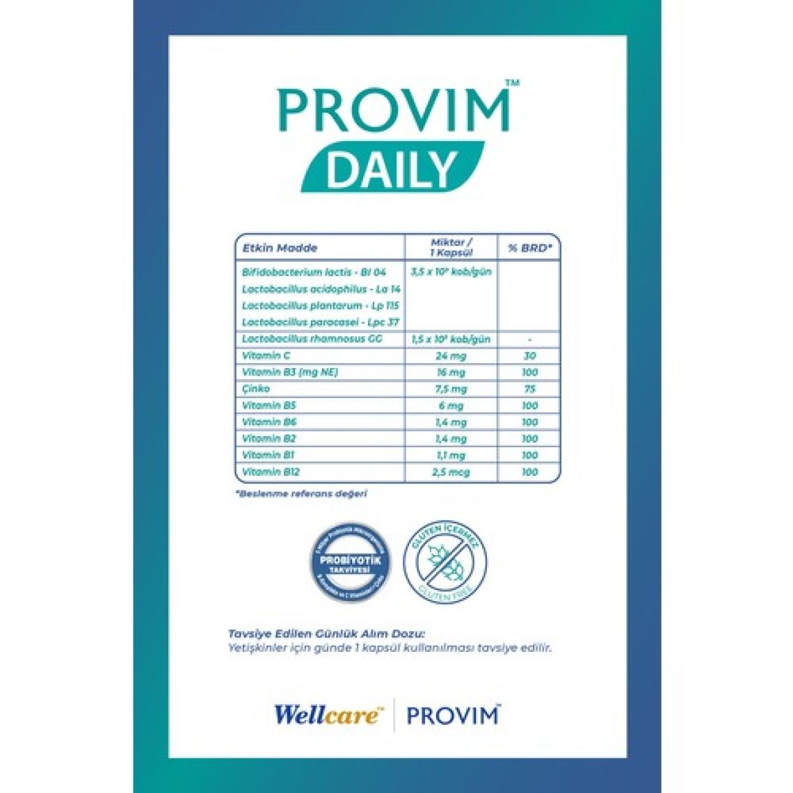 Wellcare Provim Günlük Probiyotik - 30 Kapsül