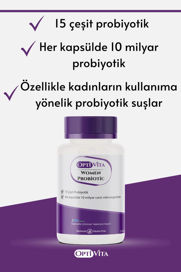 Optivita Women Probiotic Kadınlar Için Probiyotik Mikroorganizma 30 Kapsül