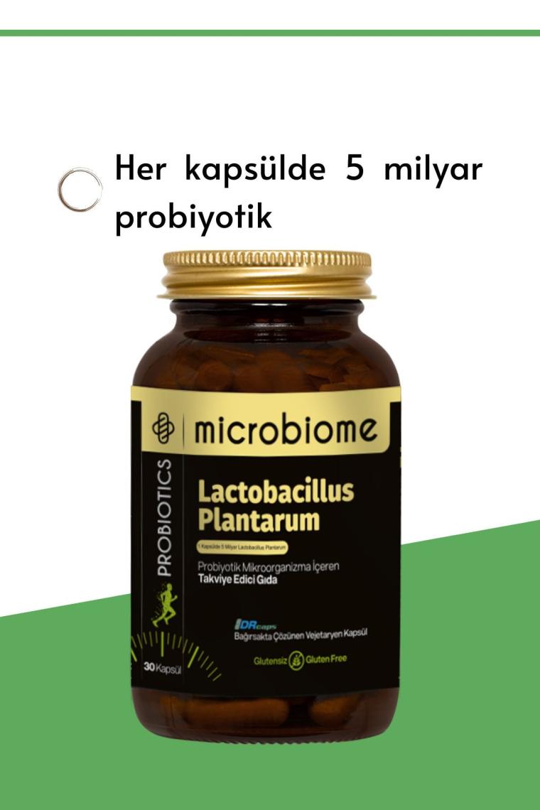 Microbiome Lactobacillus Plantarum Probiotic 30 Kapsül (Probiyotik Mikroorganizma)