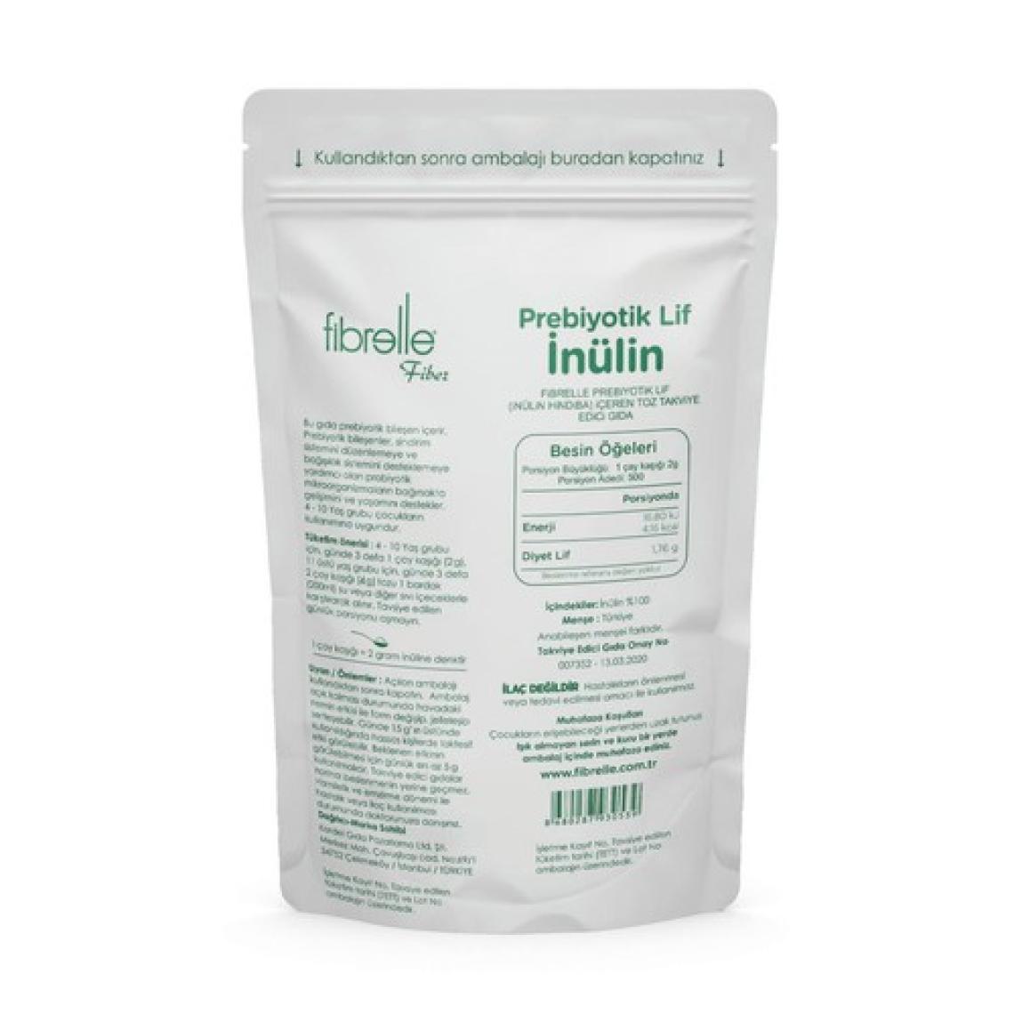 Fibrelle Prebiyotik Lif 1 Kg. Fibrelle Doğal Inülin Hindibağ