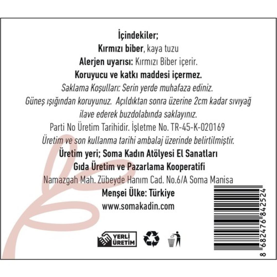 Soma Kadın Atölyesi Biber Salçası Katkısız Ev Yapımı (Güneşte Kurutulmuş) 650 gr