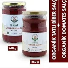 Mill & More Organik Tuzsuz Domates Salçası 650 gr + Organik Tuzsuz Tatlı Biber Salçası 610 gr Seti