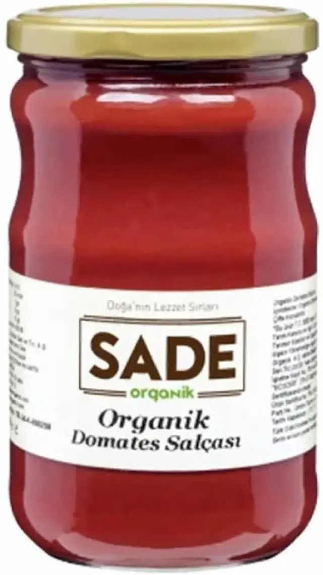 Sade Organik Domates Salçası 650 gr 5'li