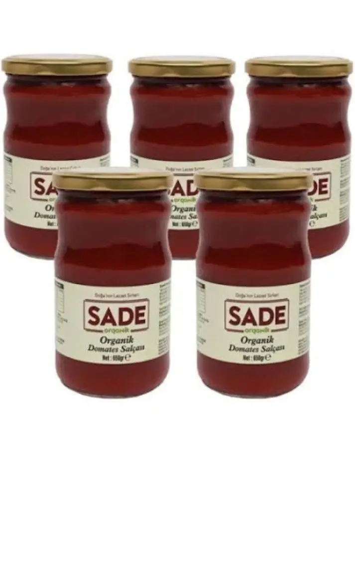 Sade Organik Domates Salçası 650 gr 5'li