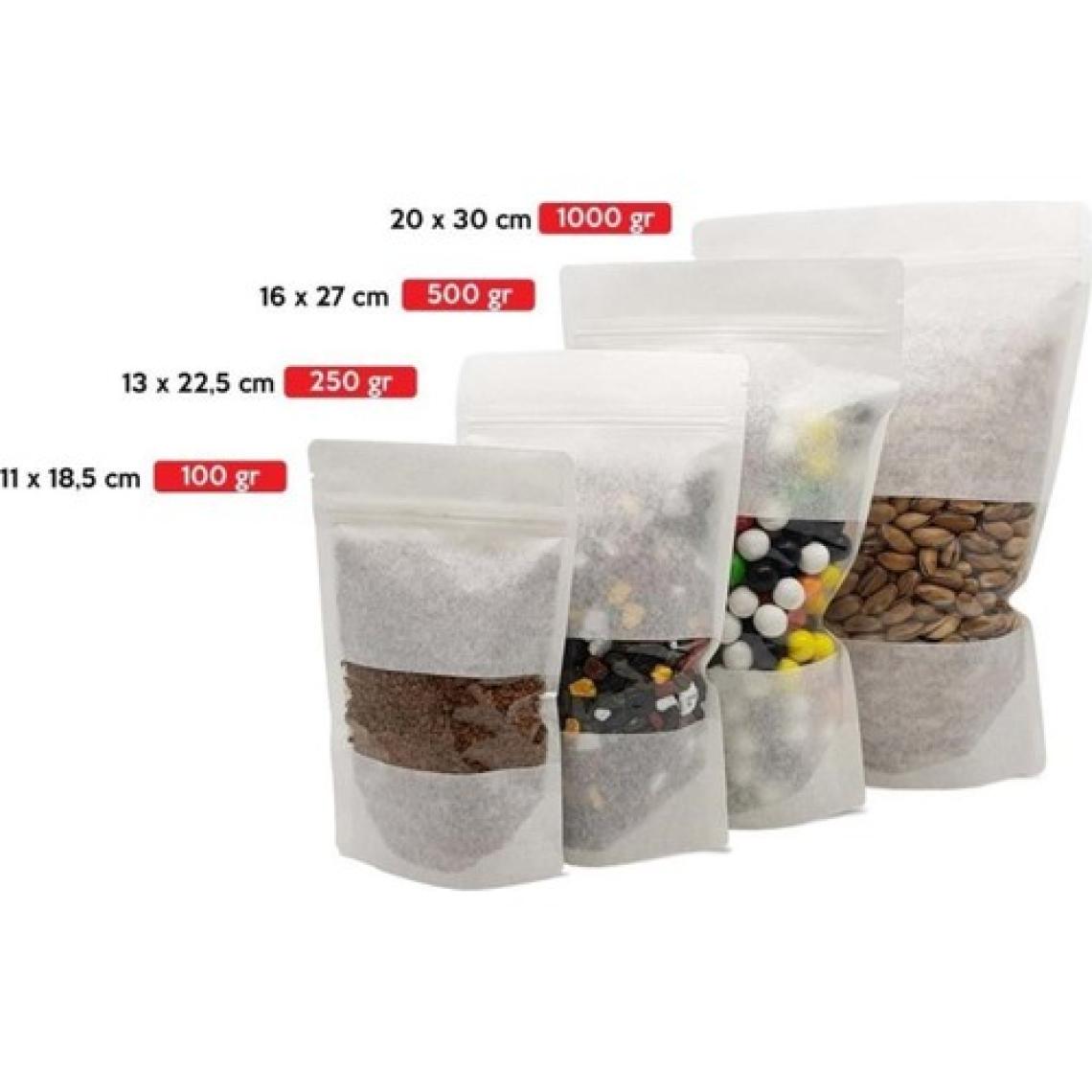 Ambalaj Pazarı Pencereli Beyaz Doypack 11X18,5 cm - 100'LÜ
