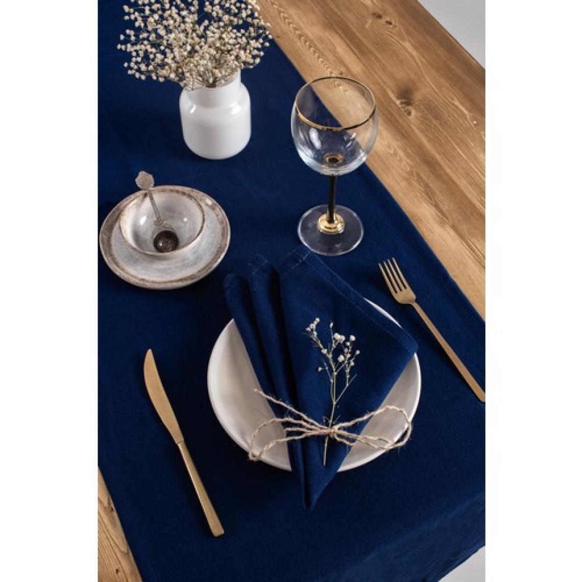 Wellstil Premium | 6'lı Keten Lacivert Peçete 40 x 40 Cm