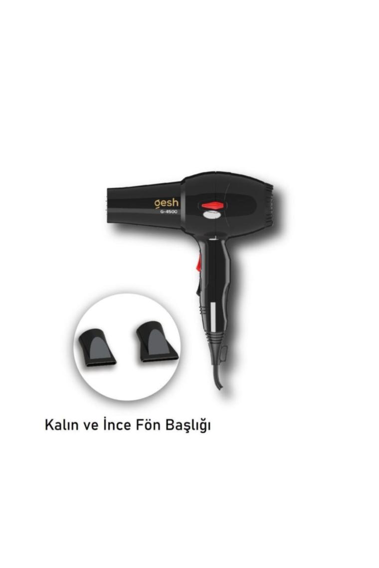G-4500 Profesyonel Fön Makinesi 2500 Watt - Kuaför - Saç Kurutma Makinesi Siyah