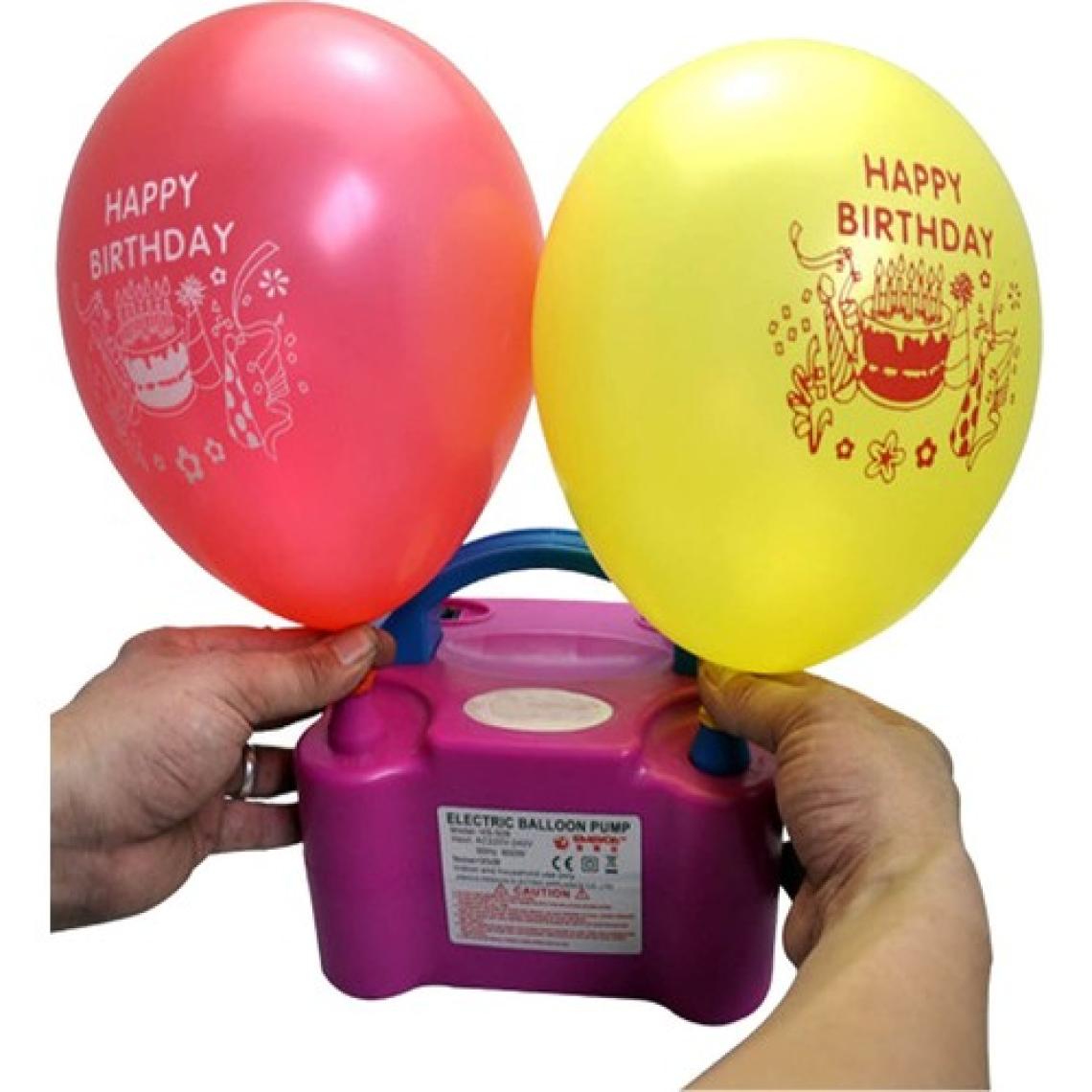 Parti Dolabı Çift Çıkışlı Balon Şişirme Makinası, Elektrikli Balon Pompası 73005 Pembe Mavi