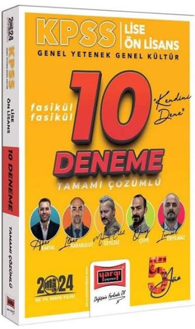 Yargı Yayınları 2024 KPSS Lise Ön Lisans GY - GK Tüm Dersler 5Yüz Ekibi Fasikül Tamamı Çözümlü 10 Deneme
