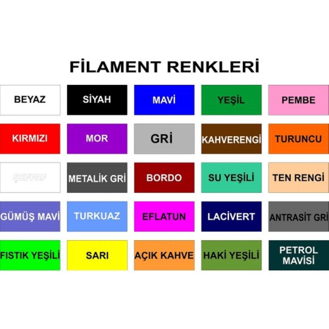 3D Kalem Yazıcı Için 25 Renk 50 Metre (25 x 2 Metre) Pla Filament