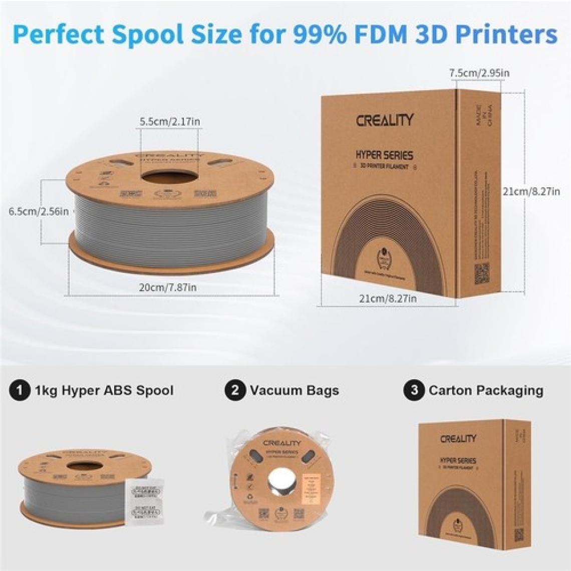 Creality Hyper Abs Gri Filament 1.75MM 1000GR