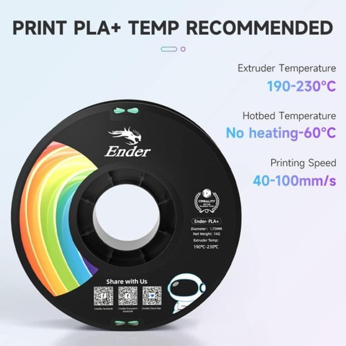 Creality Ender Pla+ Filament Yeşim 1.75MM 1kg Standart