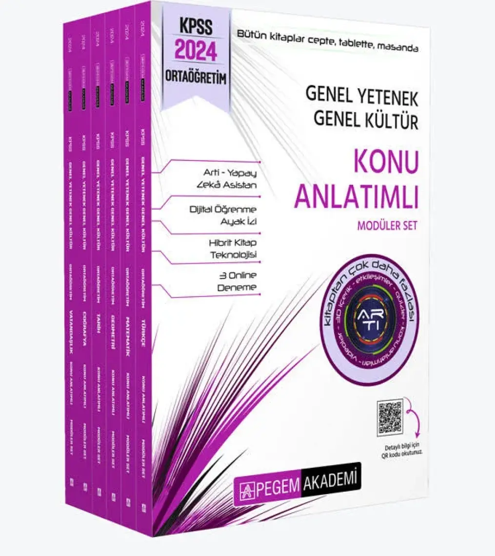 Pegem Akademi Yayıncılık KPSS 2024 Genel Yetenek Genel Kültür Ortaöğretim Konu Anlatımlı Modüler Set (6 Kitap Takım)