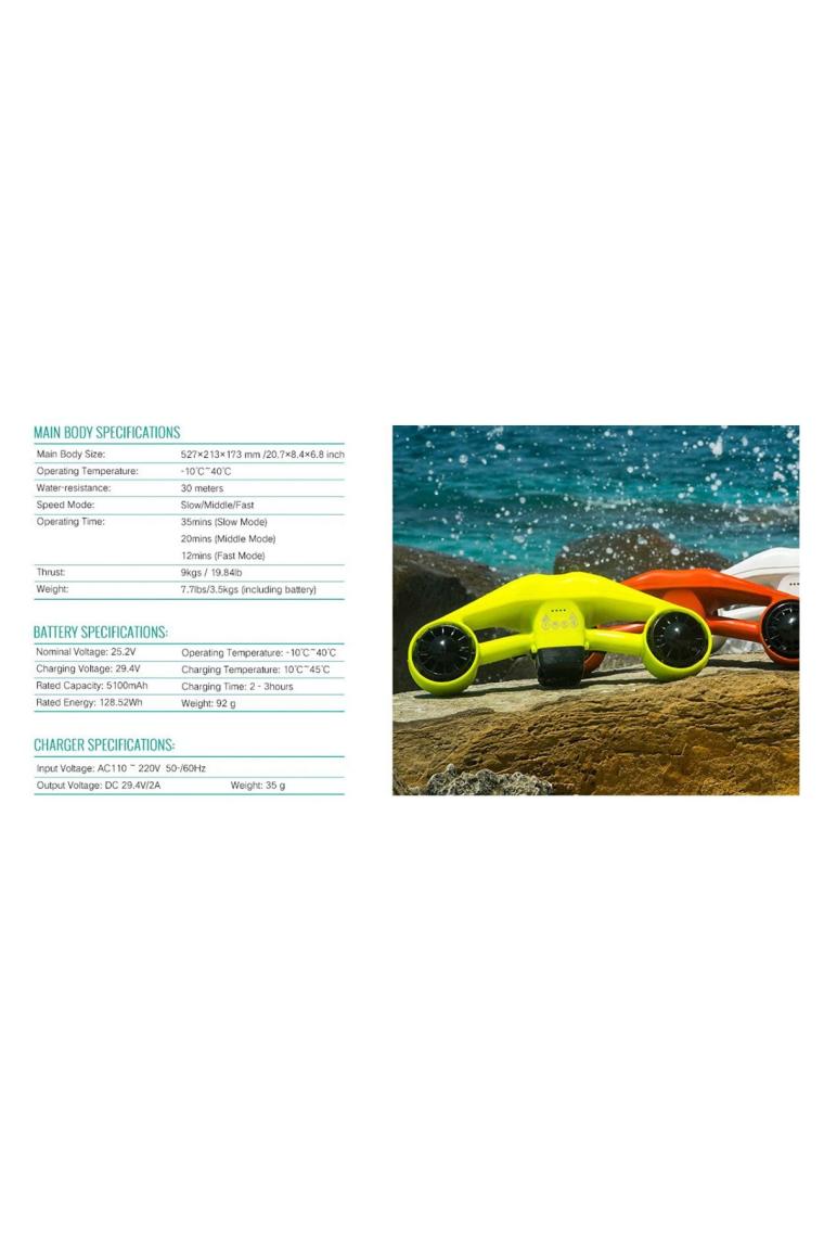 Citymate Sea Scooter Elektrikli Deniz Scooter 2 x 600W Çift Motor - Turuncu