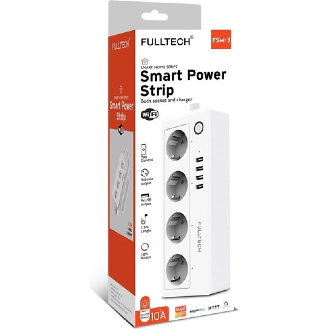 Fulltech Fsm-3 4xsoket, 4xusb Wi-Fi Telefon Kontrollü Akıllı Priz