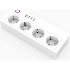 Fulltech Fsm-3 4xsoket, 4xusb Wi-Fi Telefon Kontrollü Akıllı Priz