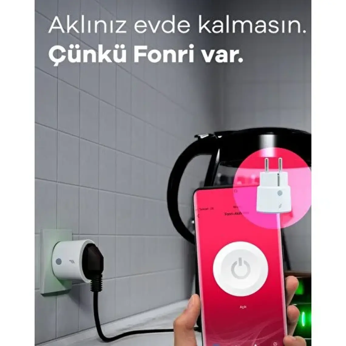 Fonri Akıllı Priz (16 AMPER) 3'lü Set, Wifi, Uzaktan Kontrol, Anlık Enerji Tüketim Takip, Zamanlayıcı, 2 Yıl Garantili, Tuya Destekli