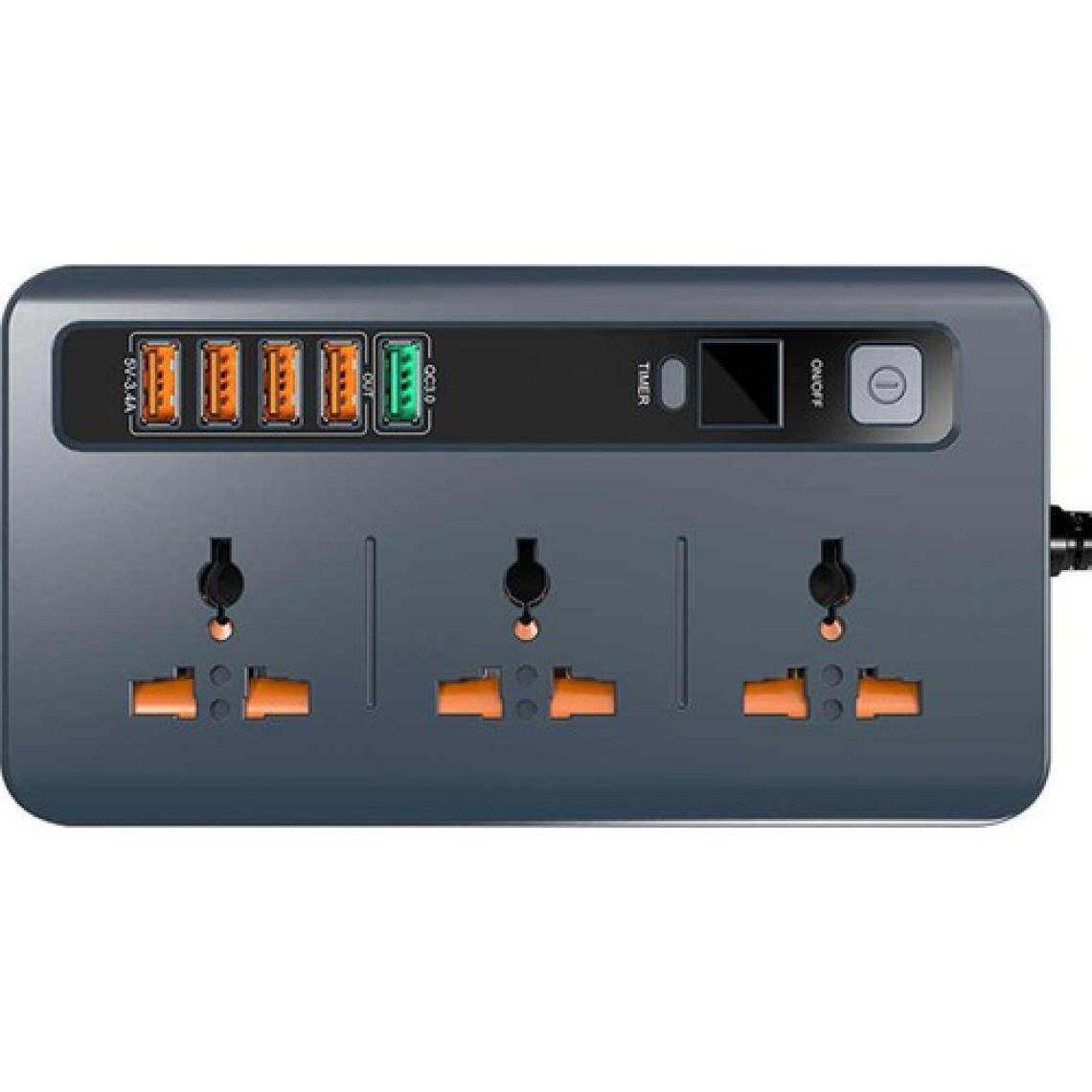 Daytona RL-316D Termal Akım ve Isınma Korumalı 5 USB 5V-3.4A Qc3.0 Girişli LED Ekran Saat Zamanlı Uzatma Kablolu Akıllı Priz