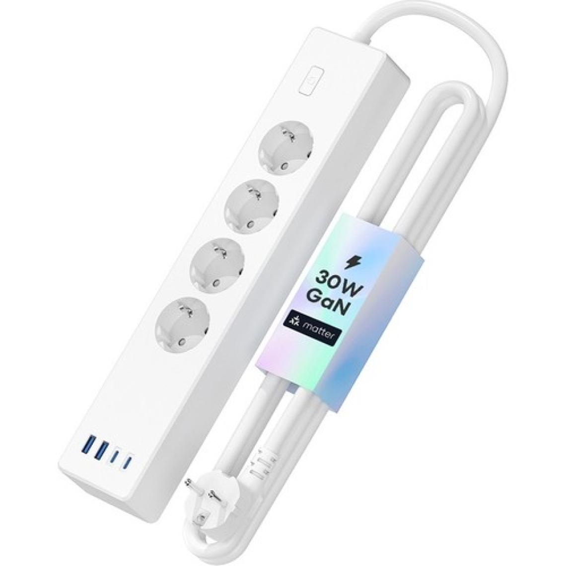 Meross Akıllı Çoklu Priz 4 Güç + 2 USB + 2 Type C MSP844SMA (Apple Home Destekli)