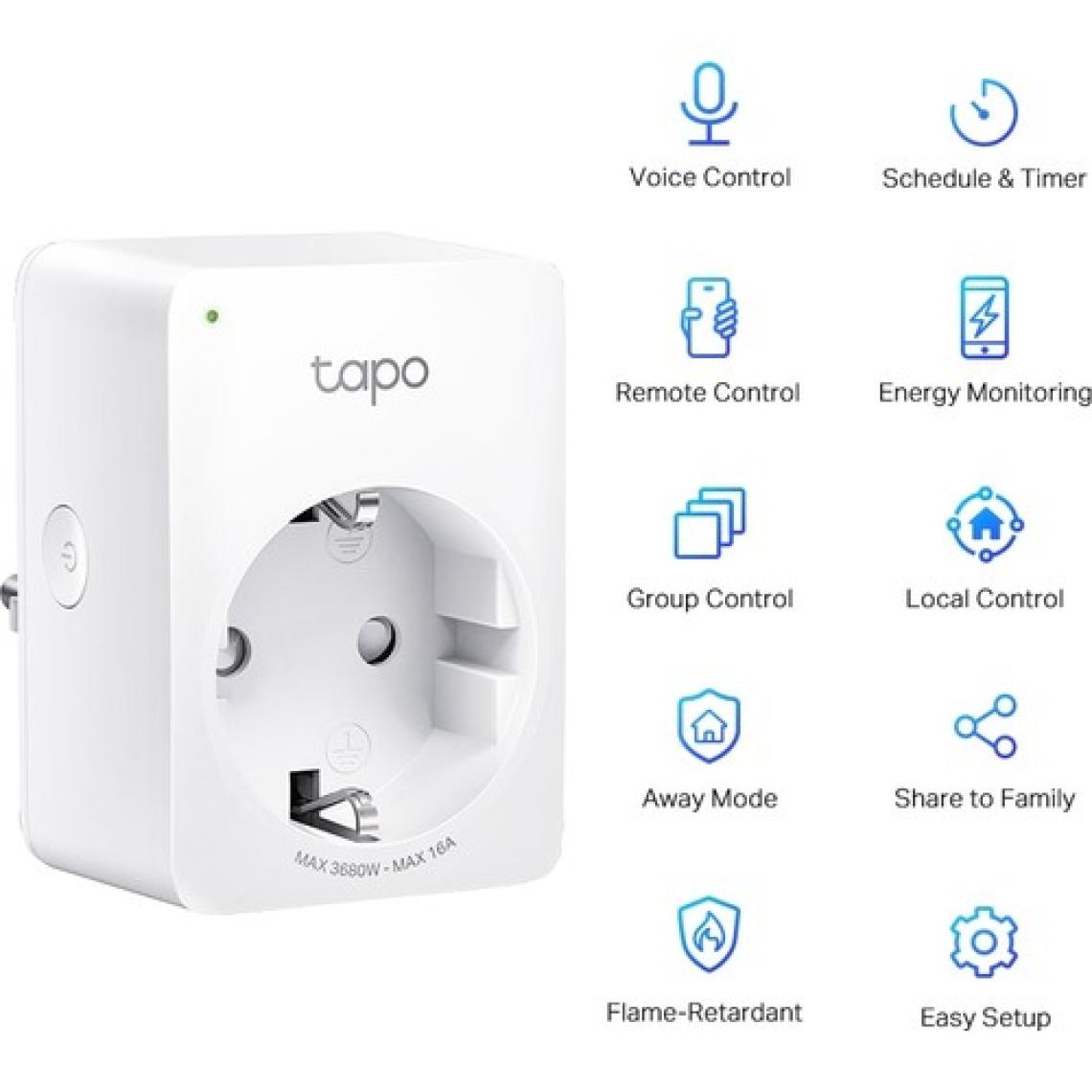TP-Link Tapo P110(4-pack) | Mini Akıllı Wi-Fi Priz | Enerji İzleme | Uzaktan Kontrol | Alexa ve Google Home Uyumlu | Cihaz Paylaşımı | Kolay Kurulum | Hub Gerektirmez
