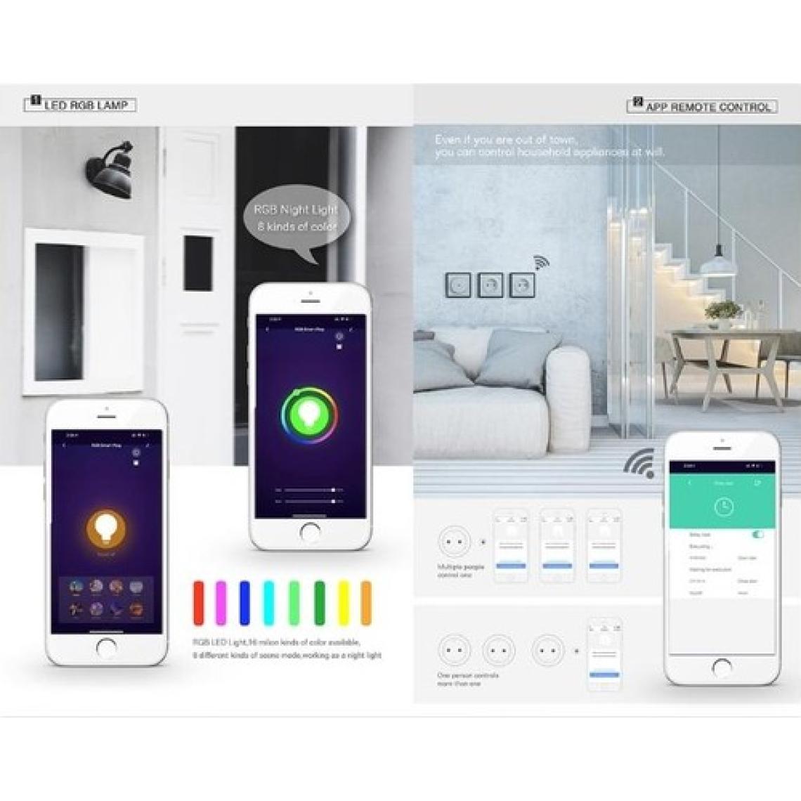 S-Link Swapp Sl-03 16A Akım Korumalı Akıllı Priz Rgb Işıklı 2.4 G Wifi Tuya Destekli