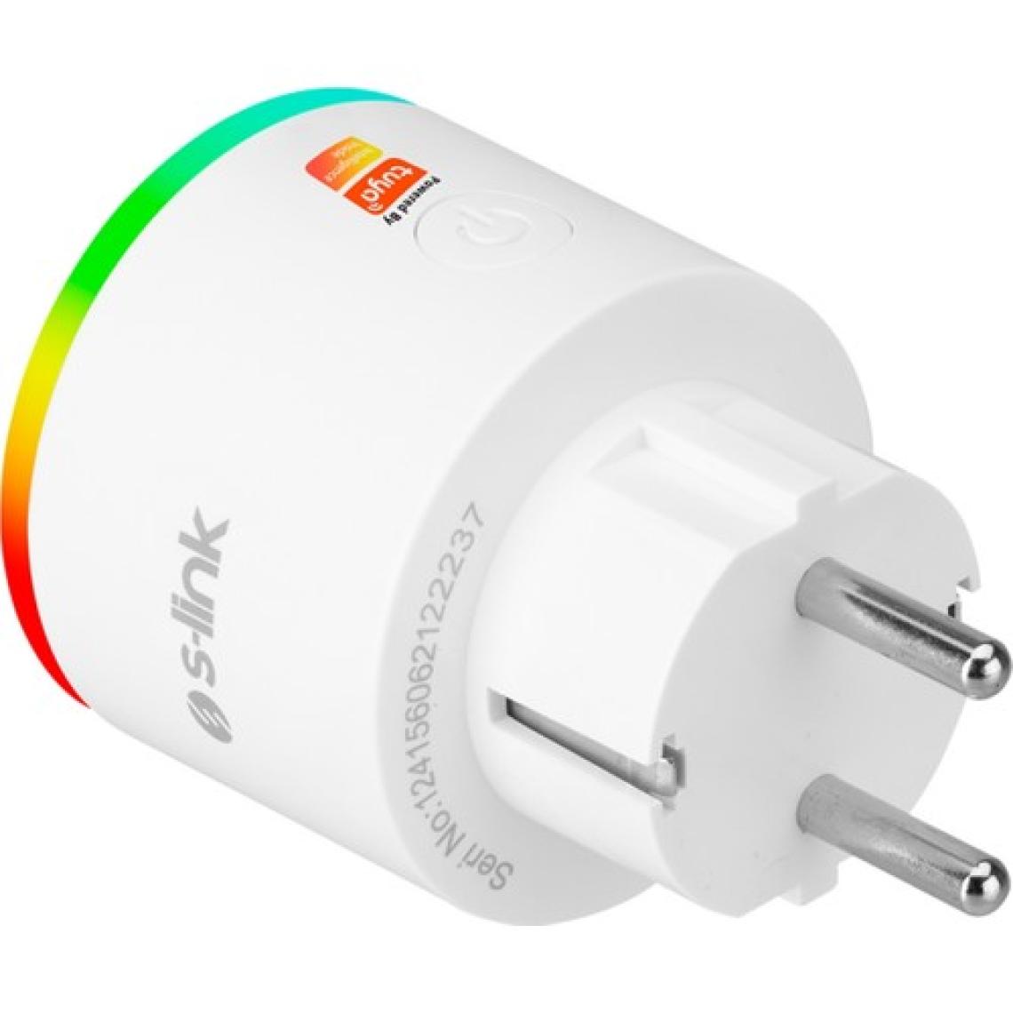 S-Link Swapp Sl-03 16A Akım Korumalı Akıllı Priz Rgb Işıklı 2.4 G Wifi Tuya Destekli