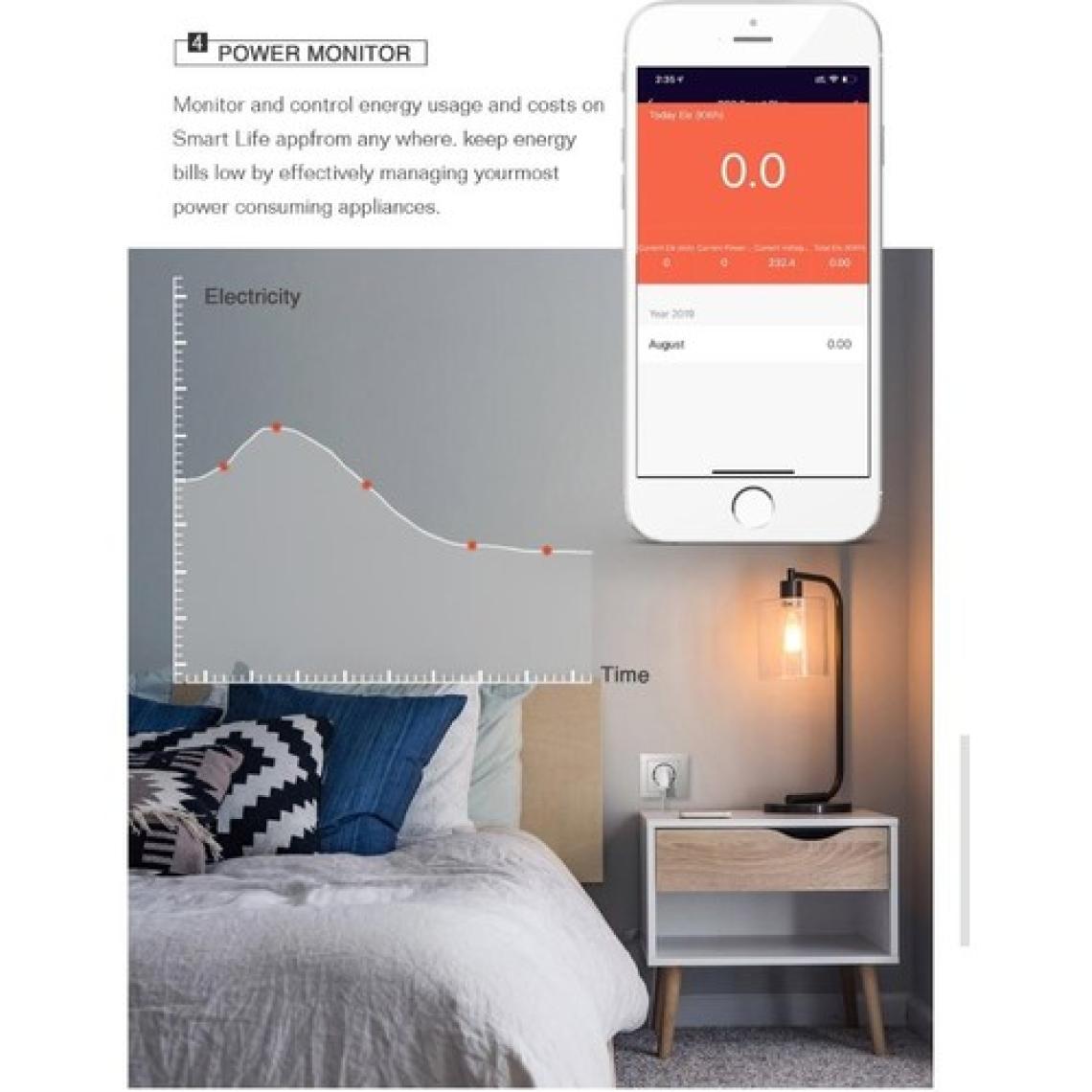 S-Link Swapp Sl-03 16A Akım Korumalı Akıllı Priz Rgb Işıklı 2.4 G Wifi Tuya Destekli