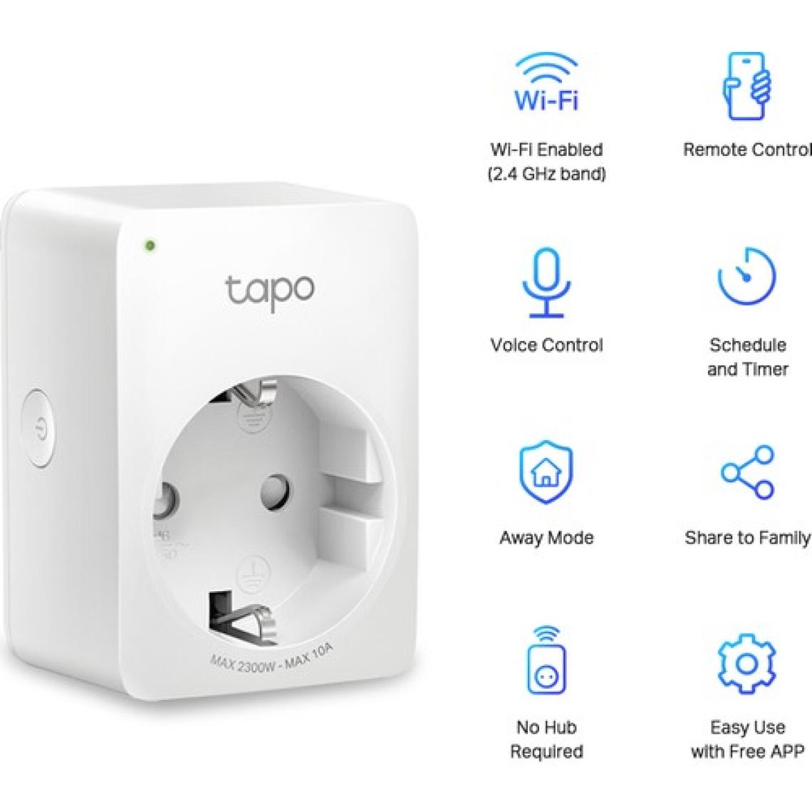 TP-Link Tapo P100 Mini Wi-Fi 2'li Akıllı Priz