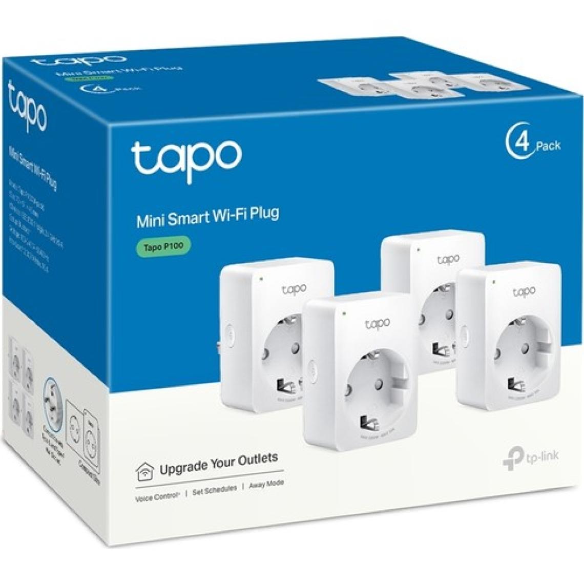 TP-Link Tapo P100(4-pack) | Akıllı Mini Wi-Fi Priz | Uzaktan Kontrol | Alexa ve Google Home Uyumlu | Cihaz Paylaşımı | Zamanlama Özelliği | Kolay Kurulum | Hub Gerektirmez