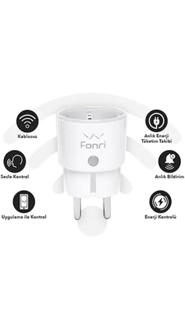 Fonri Akıllı Priz (16 AMPER) 3'lü Set, Wifi, Uzaktan Kontrol, Anlık Enerji Tüketim Takip, Zamanlayıcı, 2 Yıl Garantili, Tuya Destekli