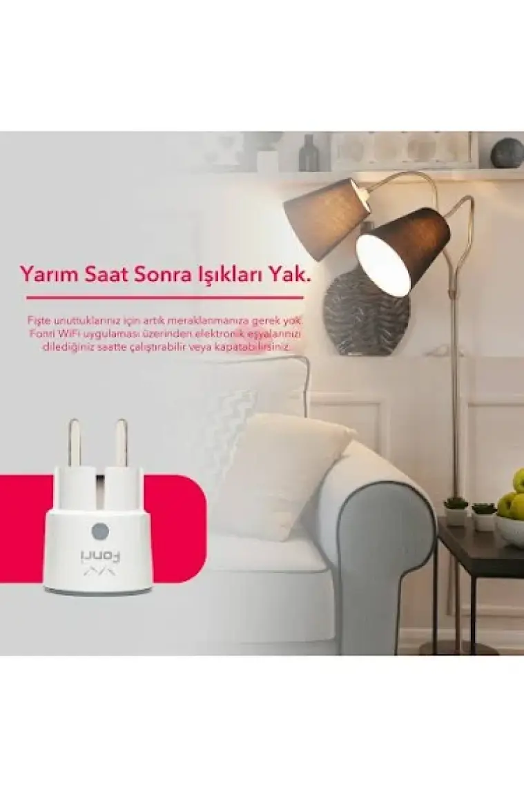 Fonri Akıllı Priz (16 AMPER) 3'lü Set, Wifi, Uzaktan Kontrol, Anlık Enerji Tüketim Takip, Zamanlayıcı, 2 Yıl Garantili, Tuya Destekli