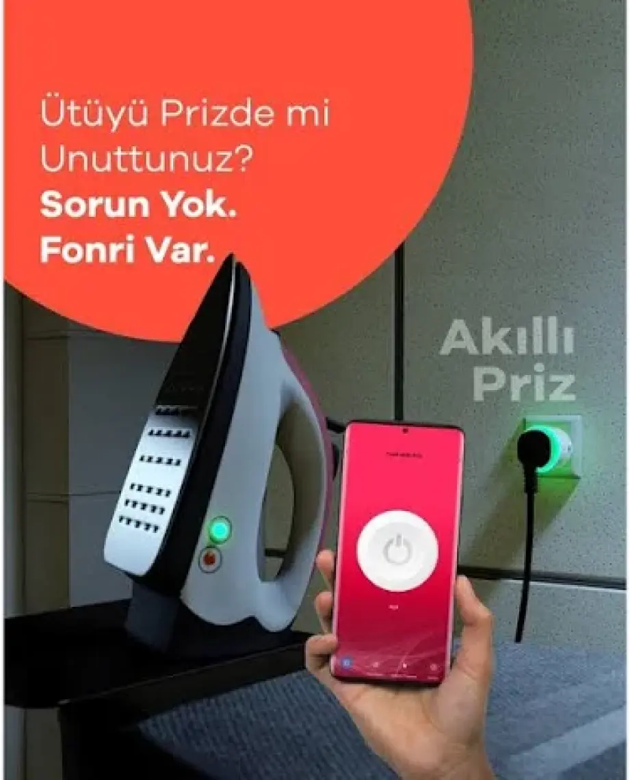 Fonri Akıllı Priz (16 AMPER) 3'lü Set, Wifi, Uzaktan Kontrol, Anlık Enerji Tüketim Takip, Zamanlayıcı, 2 Yıl Garantili, Tuya Destekli
