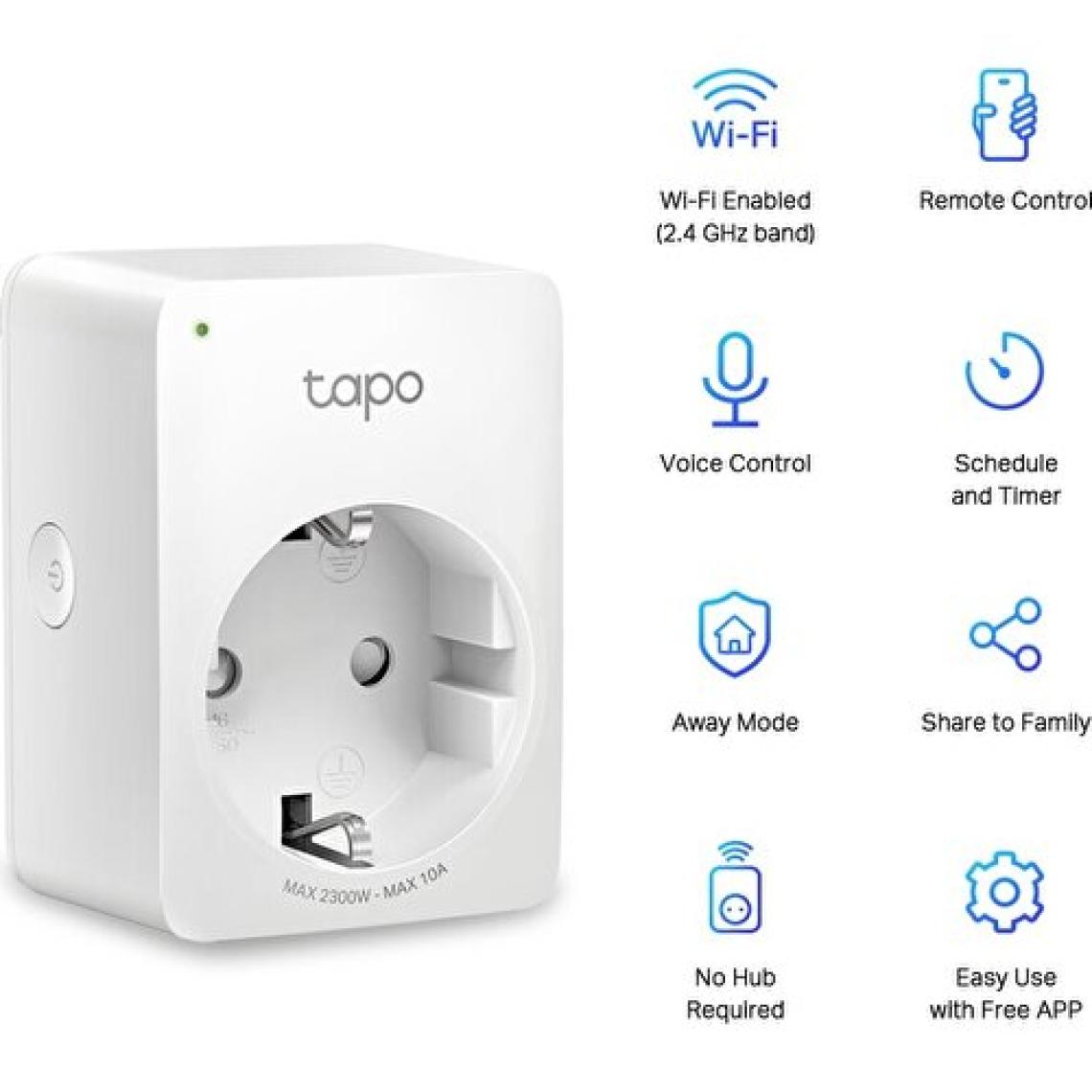 TP-Link Tapo P100 Mini Wi-Fi 4'lü Akıllı Priz