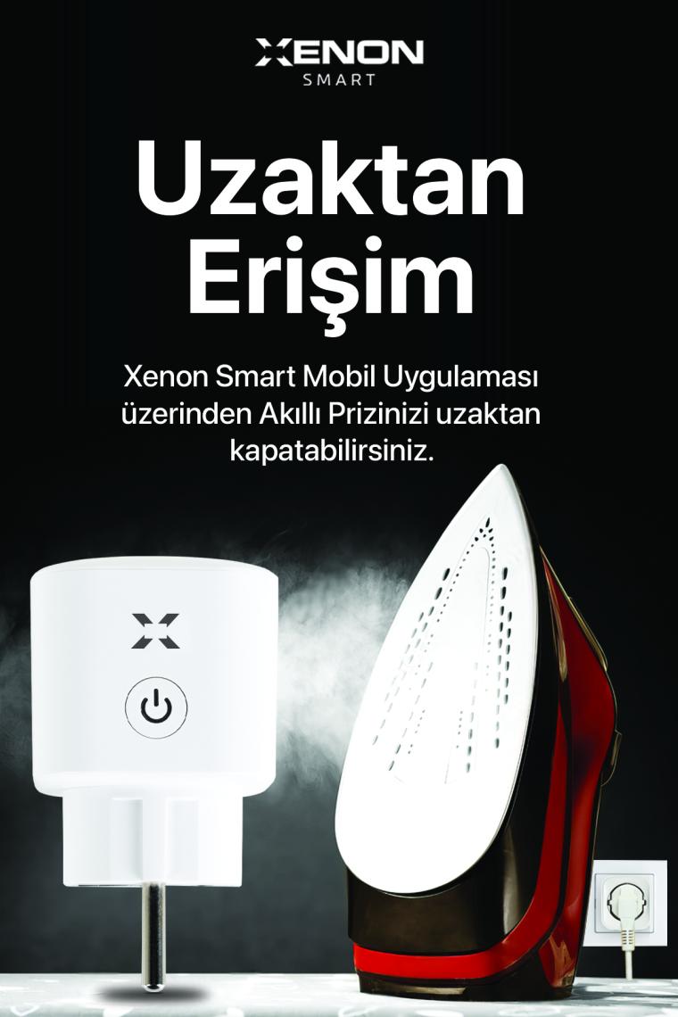 Xenon Smart Akım Korumalı Mobil Uygulama ile Uzaktan Kontrol Edilebilen Enerji Ölçümlü Akıllı Wi-Fi/Bluetooth Priz X7010