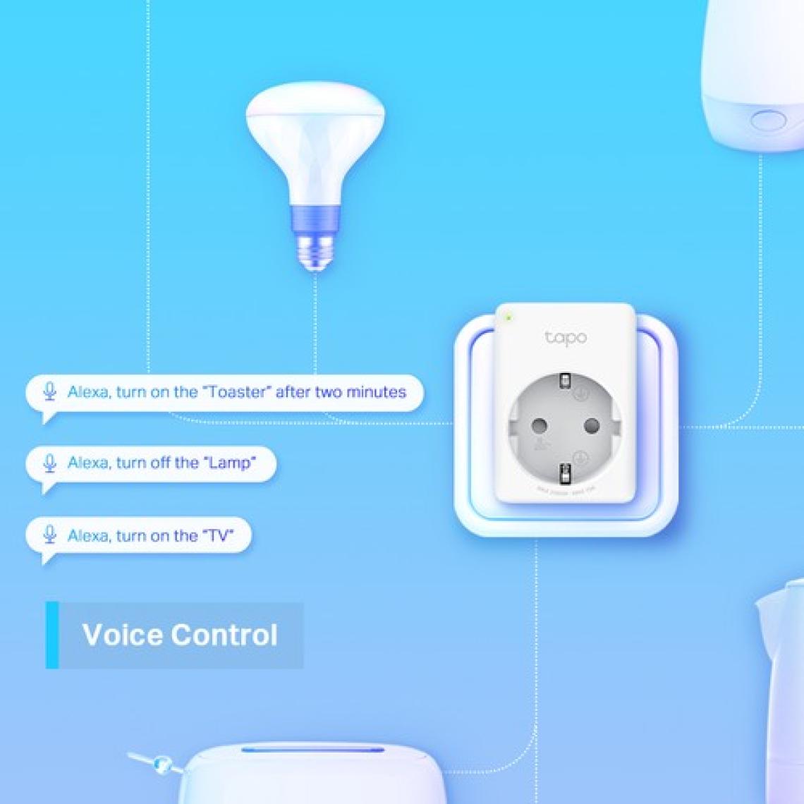 TP-Link Tapo P100 | Akıllı Mini Wi-Fi Priz | Uzaktan Kontrol | Alexa ve Google Home Uyumlu | Cihaz Paylaşımı | Zamanlama Özelliği | Kolay Kurulum | Hub Gerektirmez