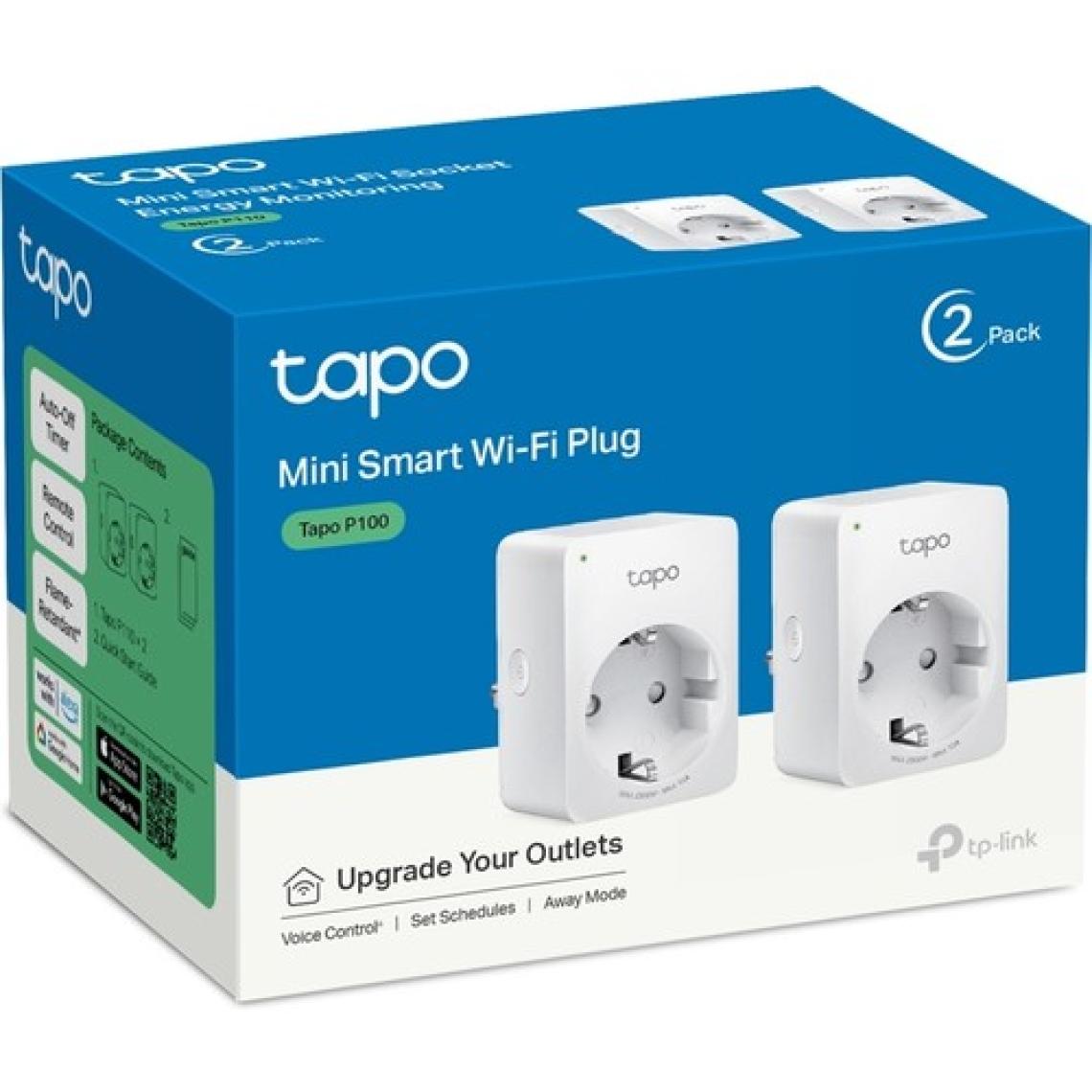 TP-Link Tapo P100(2-pack) | Akıllı Mini Wi-Fi Priz | Uzaktan Kontrol | Alexa ve Google Home Uyumlu | Cihaz Paylaşımı | Zamanlama Özelliği | Kolay Kurulum | Hub Gerektirmez