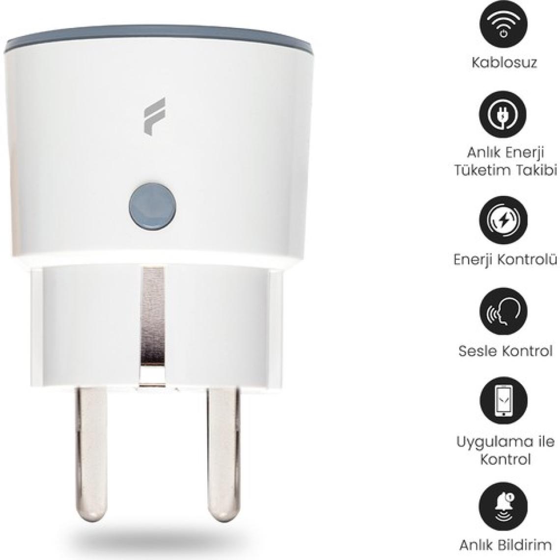 Fonri Akıllı Priz (16 AMPER) 2'li Set, Uzaktan Kontrol, Anlık Enerji Tüketim Takip, Wifi, Zamanlayıcı, 2 Yıl Garantili, Tuya Destekli
