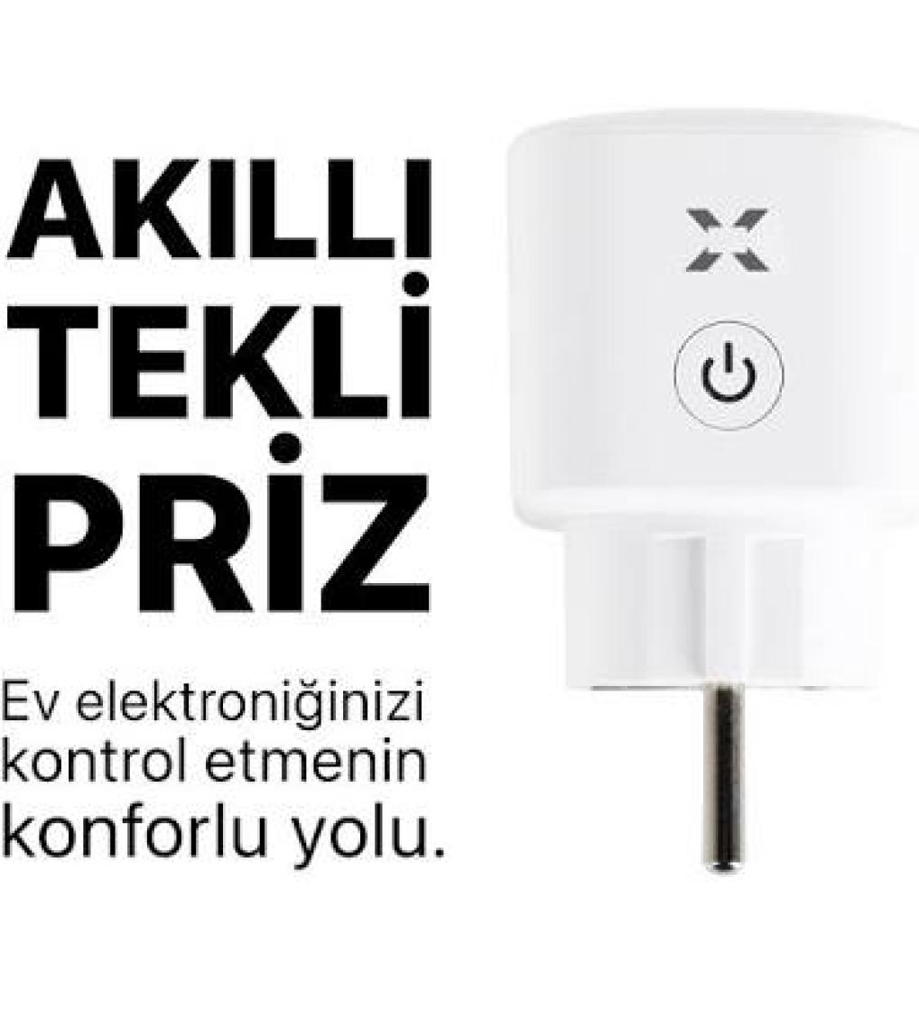 Xenon Smart Akıllı Akım Korumalı Priz Mobil Uygulama ile Uzaktan Kontrol Edilebilen Wi-Fi/Bluetooth Priz 16A X7013