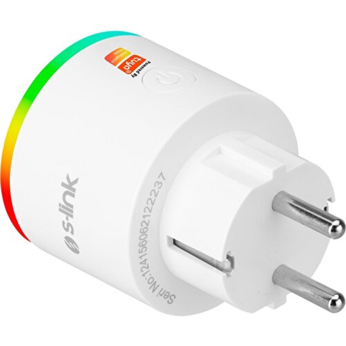 S-Link Swapp Sl-03 16A Akım Korumalı Akıllı Priz Rgb Işıklı 2.4 G Wifi Tuya Destekli