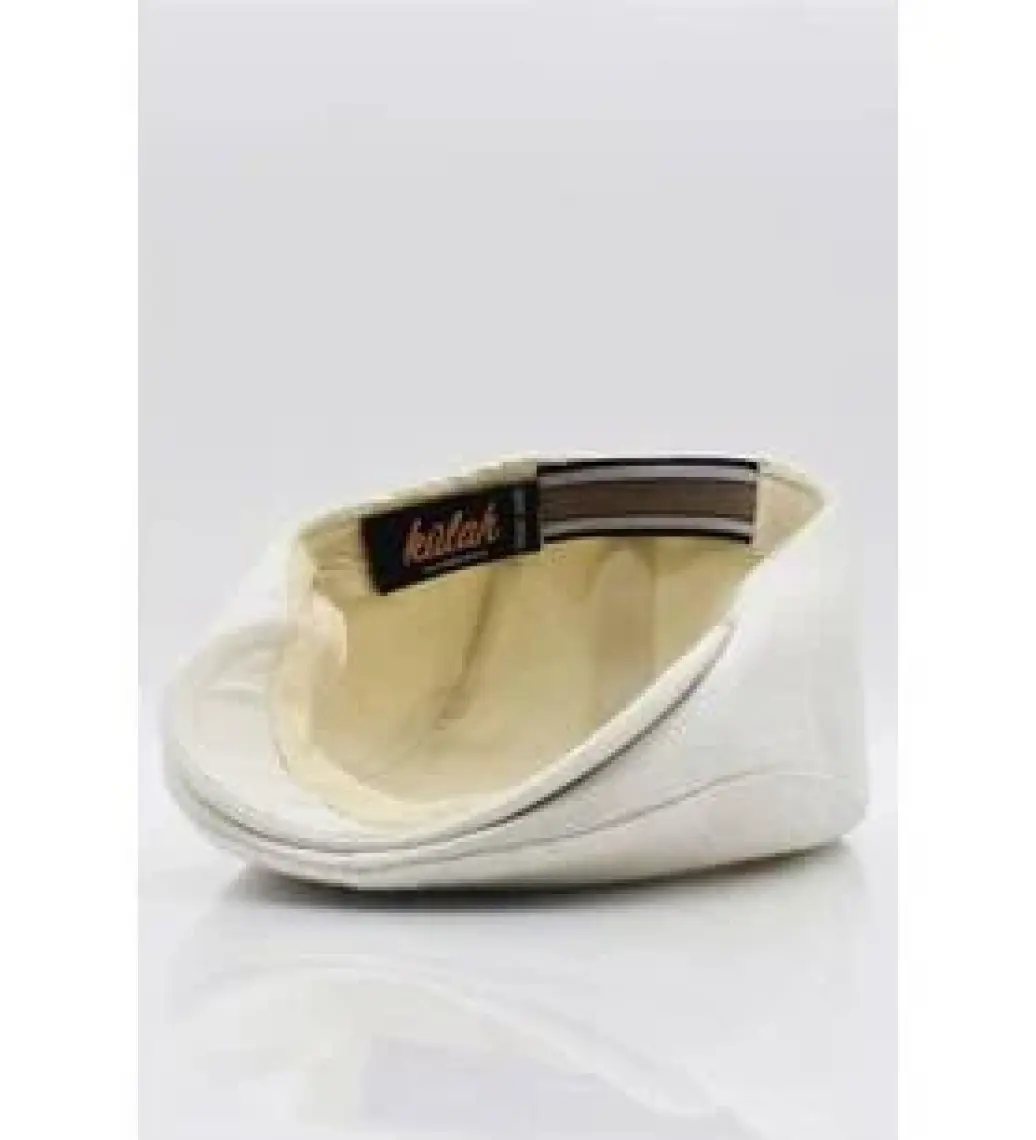 Erkek Düz Pamuklu Açık Bej Flat Cap Kasket