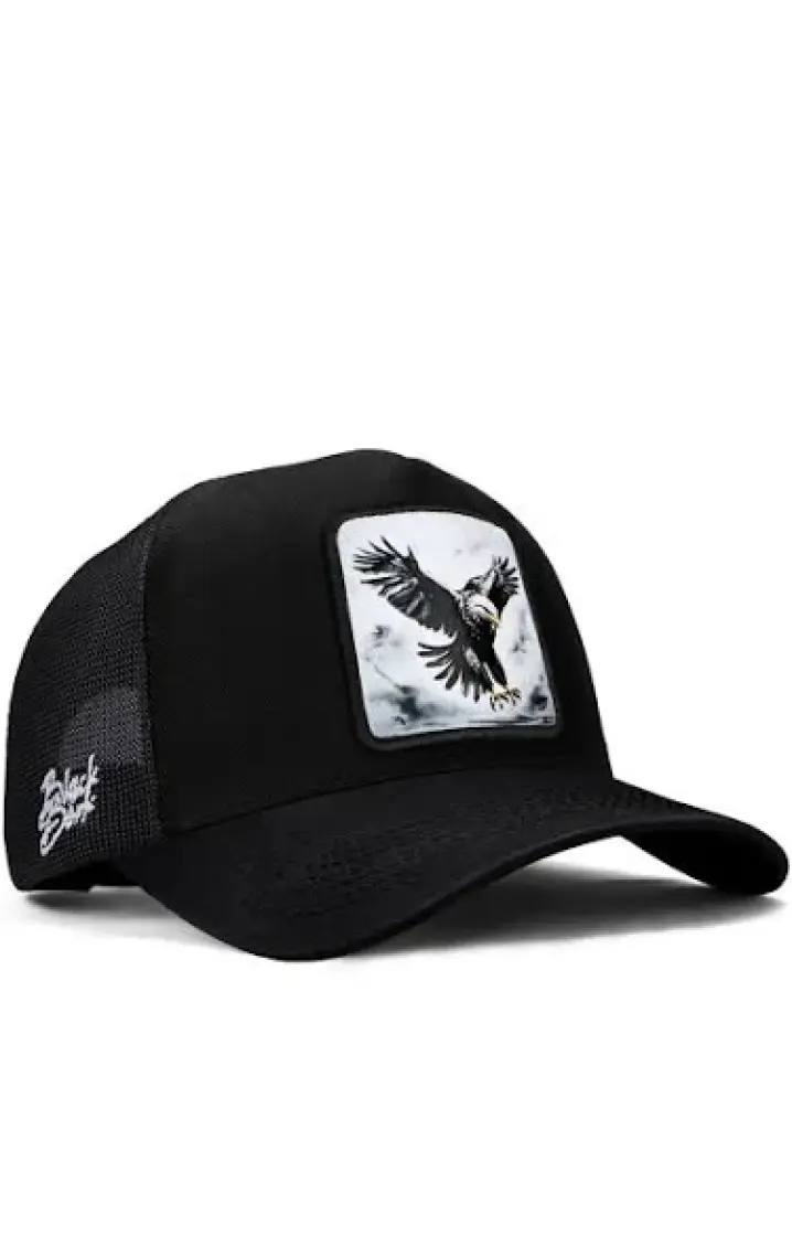 BlackBörk V1 Trucker Kartal - 6 Kod Logolu Siyah Şapka (Cap)