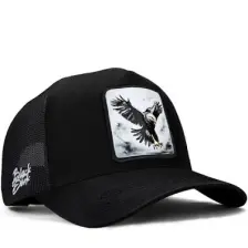 BlackBörk V1 Trucker Kartal - 6 Kod Logolu Siyah Şapka (Cap)