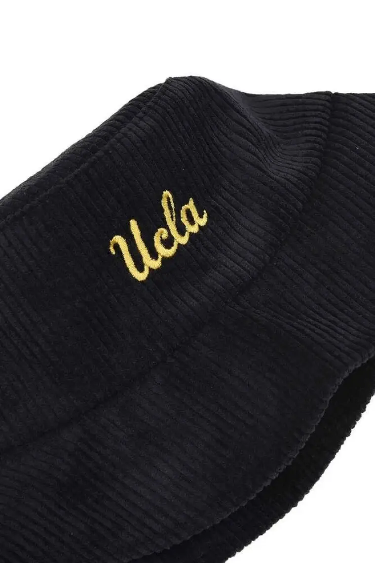 Ucla Carrie Siyah Bucket Kadife Nakışlı Unisex Şapka