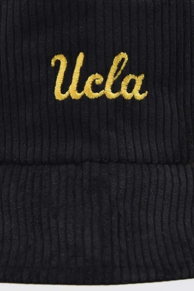 Ucla Carrie Siyah Bucket Kadife Nakışlı Unisex Şapka