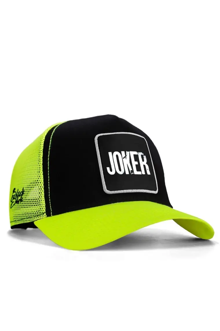 BlackBörk V1 Trucker Joker - 1 Kod Logolu Unisex Neon Siperli Neon-Siyah Şapka (Cap)