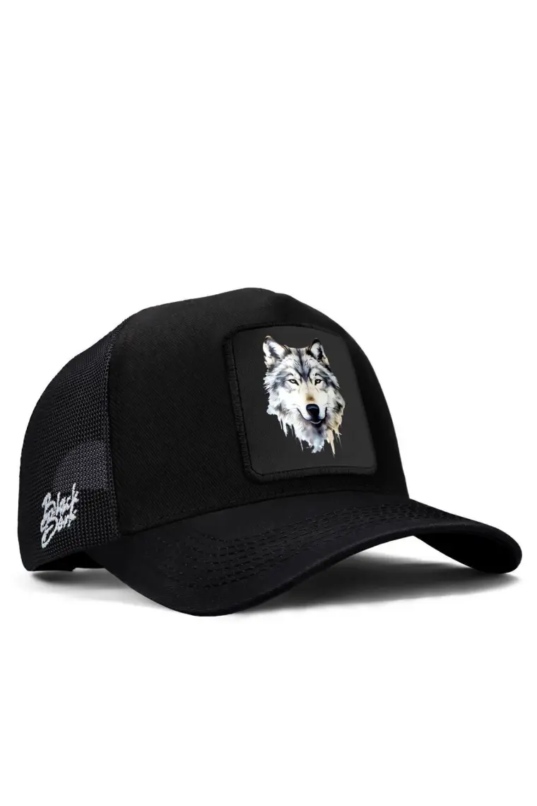 BlackBörk V1 Trucker Kurt - 1 Kod Logolu Unisex Siyah Şapka (Cap)